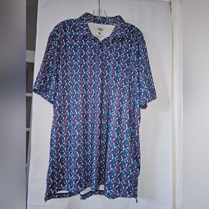 1764‎ Mens Golf Polo perfomance wine theme size large